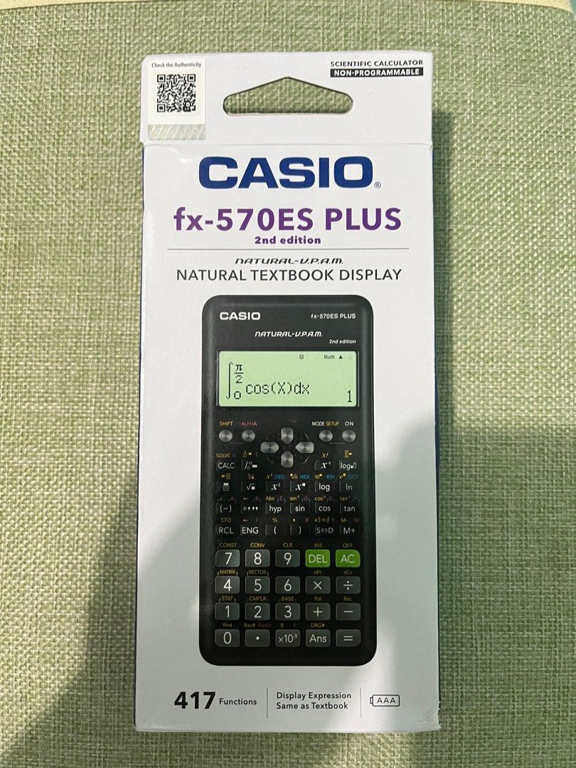 Casio Fx-570Es Plus 2 Scientific Calculator with 417 Functions and Natural  Display : : Office Products