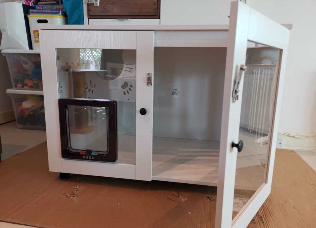 Cat feeding cabinet online