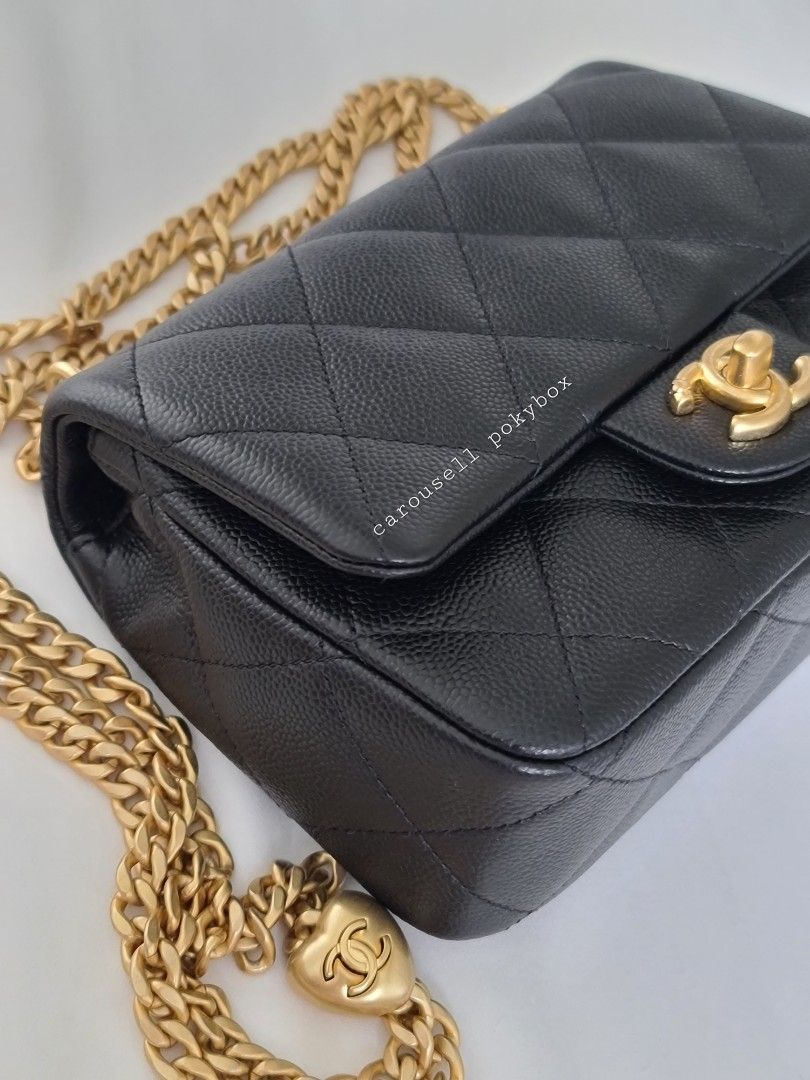 Chanel Sweetheart Crush Mini Rectangular Flap Bag Black Caviar