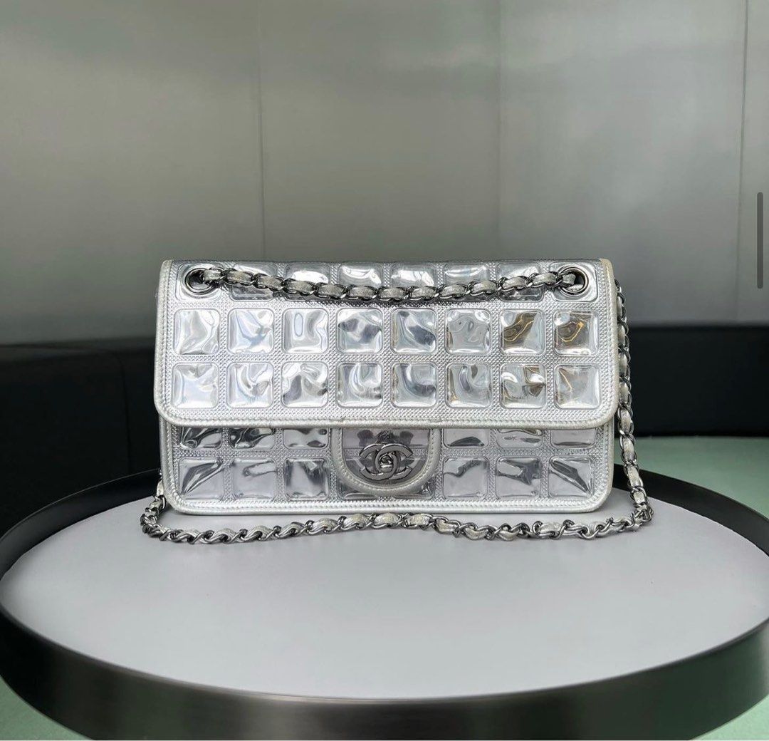 Chanel Ice Cube Flap Medium Silver Rhw