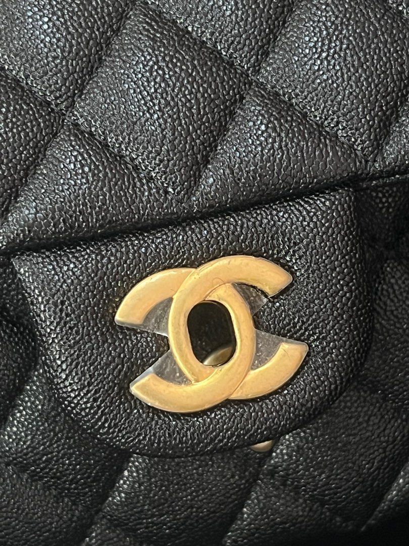 Chanel mini top handle black caviar ghw, Luxury, Bags & Wallets on