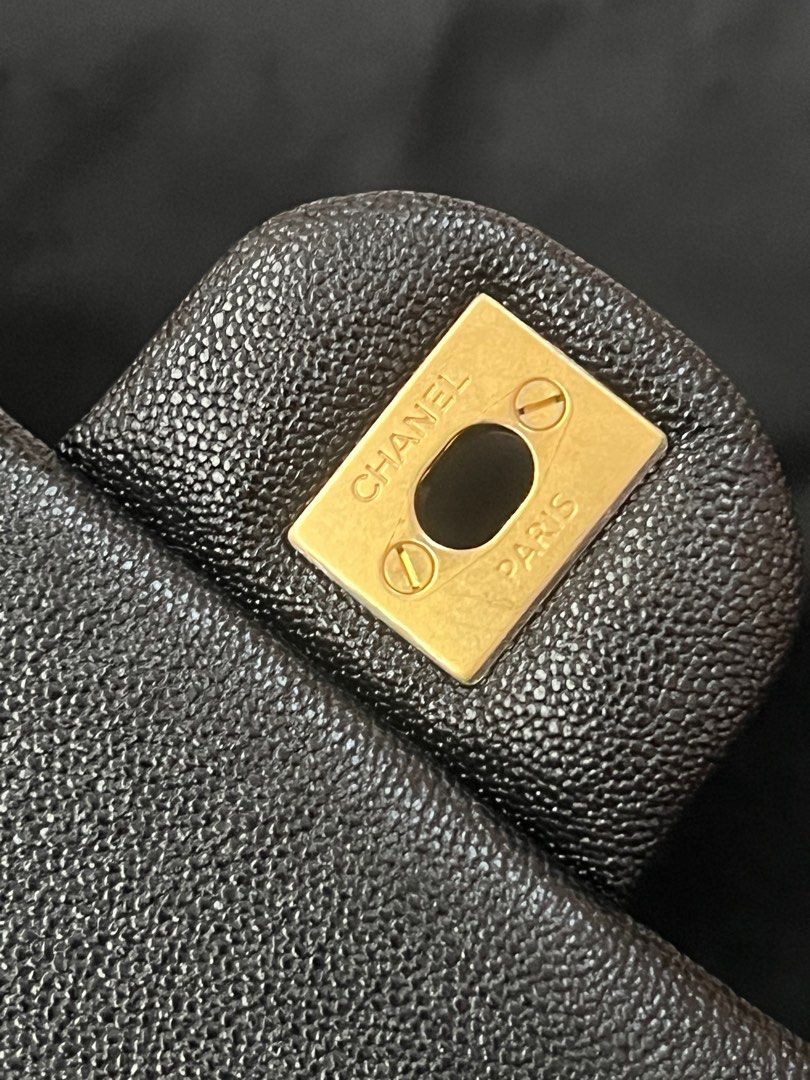 Chanel mini top handle black caviar ghw, Luxury, Bags & Wallets on