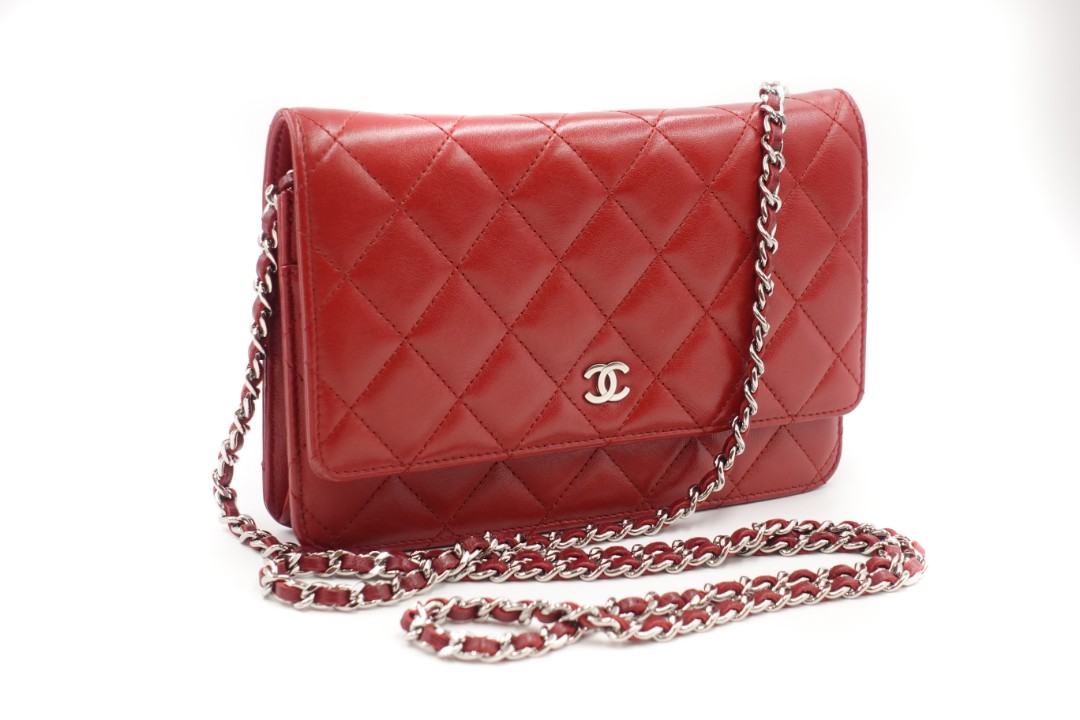 Chanel Wallet on Chain ( WOC) red lambskin with silver hardware, Luxury,  Bags & Wallets on Carousell