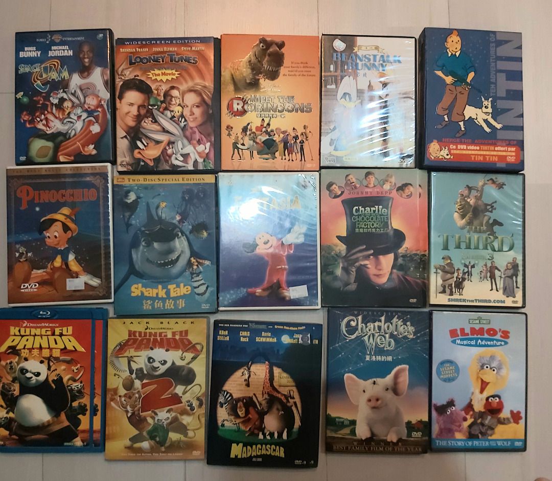 Children cartoons movies DVDs - Disney Kung fu Panda Shrek, Hobbies & Toys,  Music & Media, CDs & DVDs on Carousell