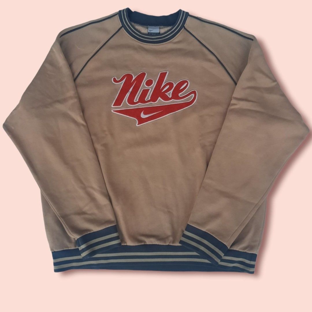 crewneck nike spell out, hoodie nike vintage, Fesyen Pria, Pakaian , Atasan  di Carousell