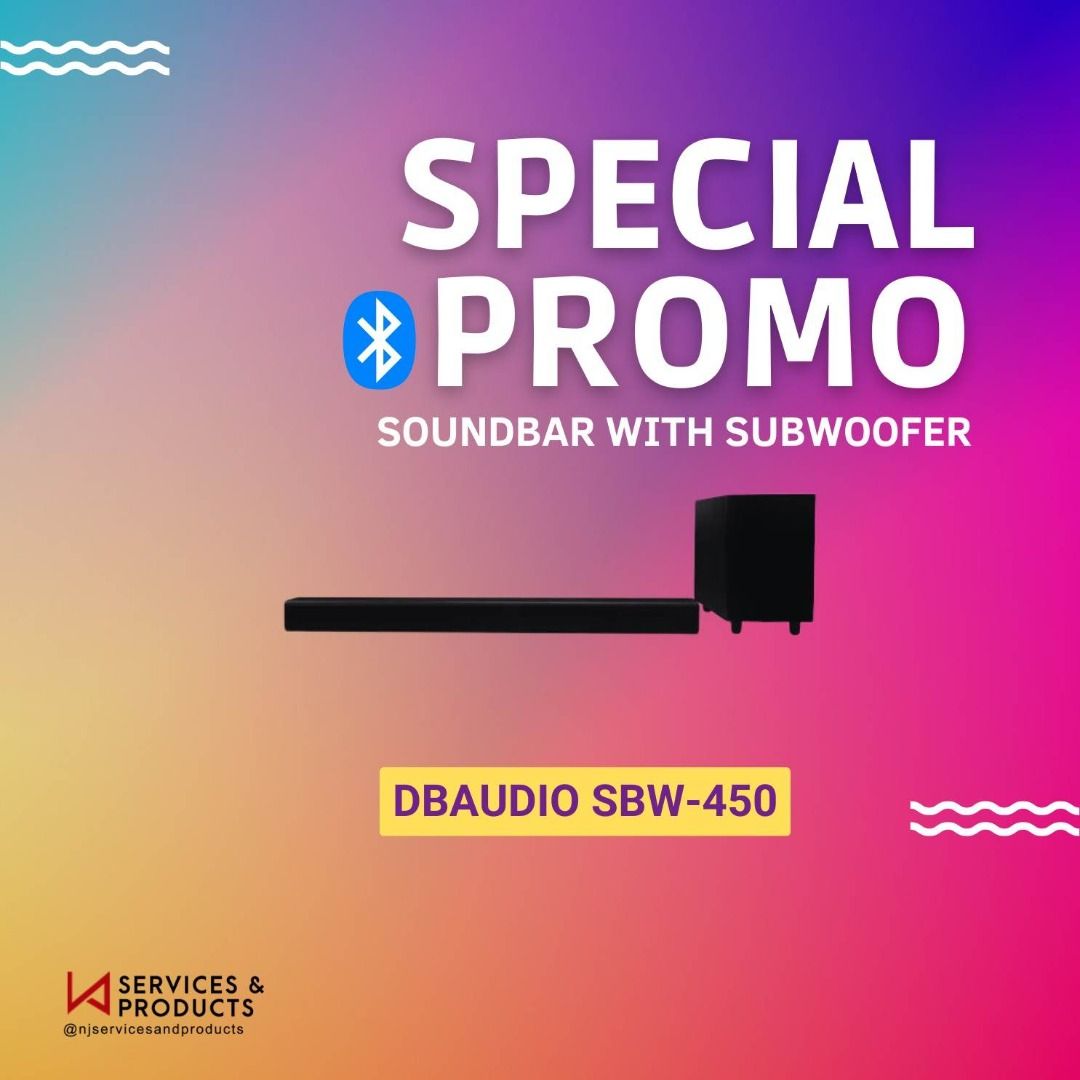 DB Audio SBW450 Soundbar with External Subwoofer, Audio, Soundbars, Speakers & Amplifiers on