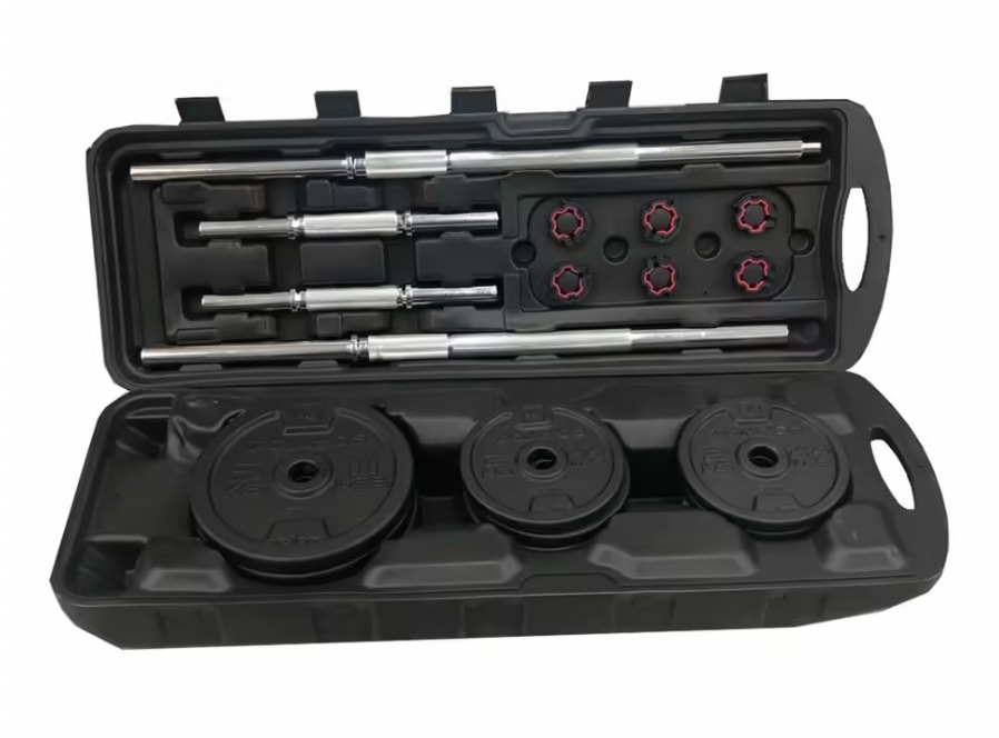 Decathlon Barbell/Dumbell Set + 4 Qty 10kg Plates., 運動產品, 運動與健身, 運動與健身