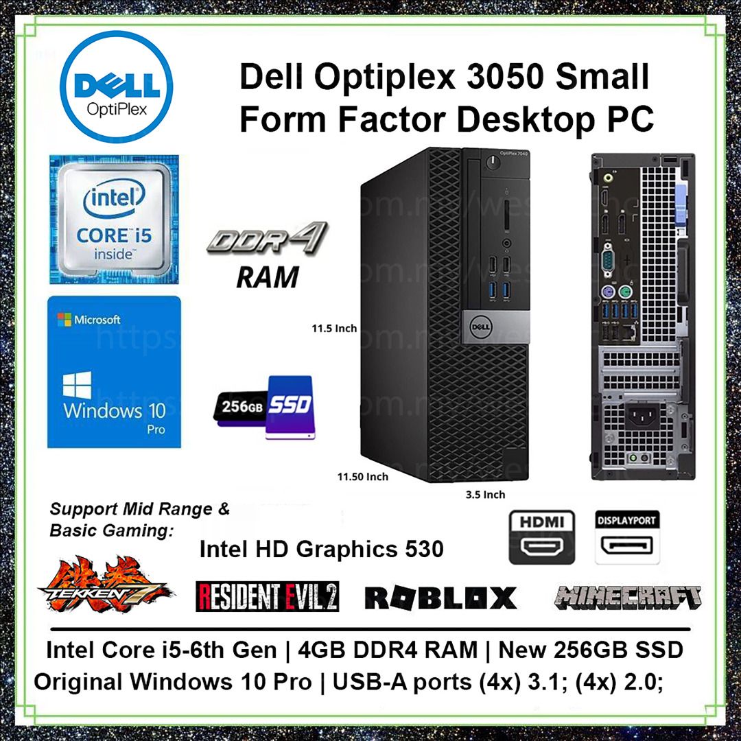 Dell Optiplex 3050 Small Form Factor Desktop PC Intel Core i5-6th Gen  Gaming Editing Photoshop MS Office 2021, Computers  Tech, Desktops  on Carousell