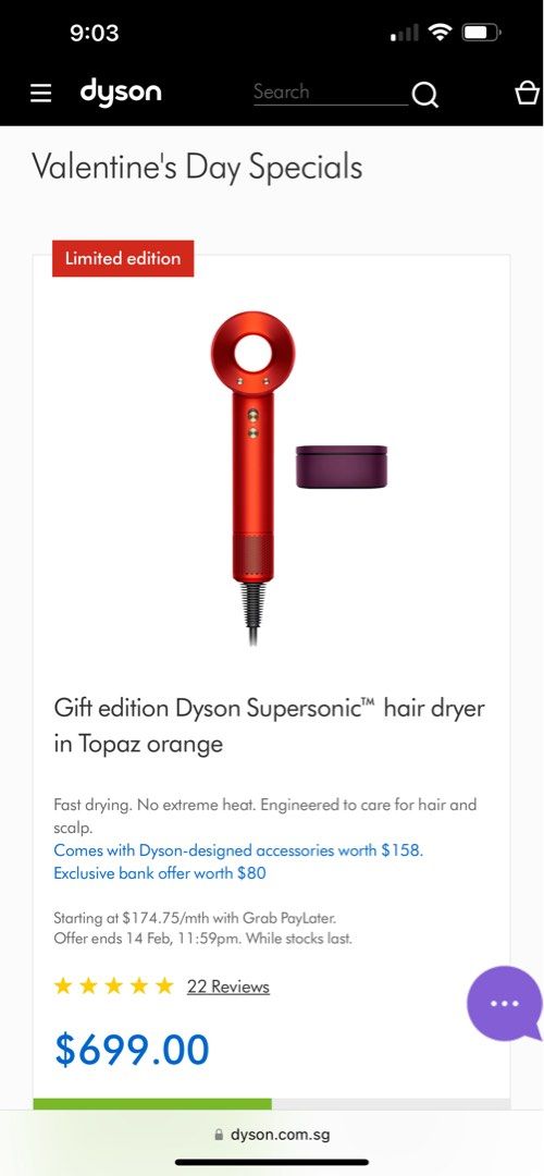 Dyson Supersonic Hair Dryer Valentine Limited edition, Beauty