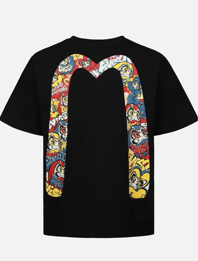 Evisu Graffiti Daruma Daicock Print T-Shirt, Men's Fashion, Tops & Sets ...