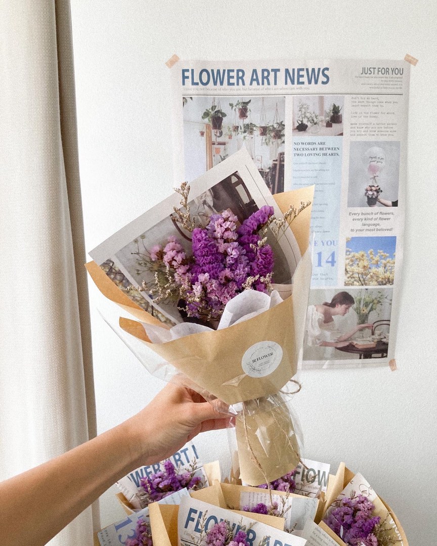 Me Not Dried Flowers Bouquet (Ready Stock), Hobbies & Toys