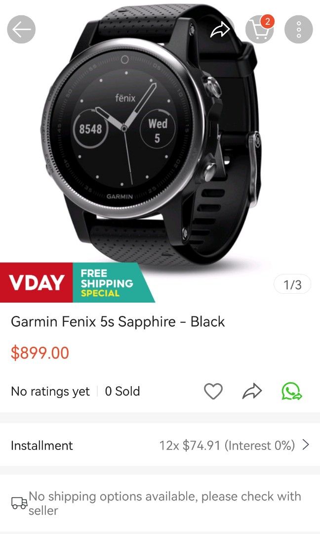 Garmin fenix 5s sale sapphire sports watch