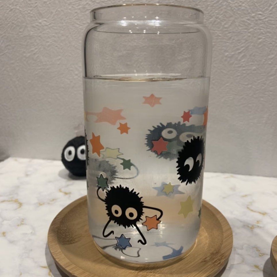 Ghibli Soot Sprites Stars Glass Cup Color Changing, Furniture