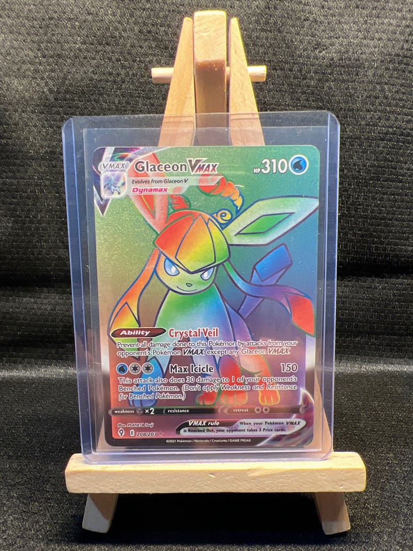 Carta Pokémon Glaceon Vmax Rainbow Céus Em Evolução