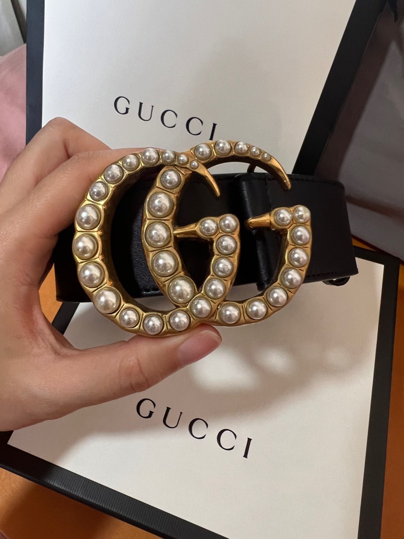Gucci pearl cheap belt replica