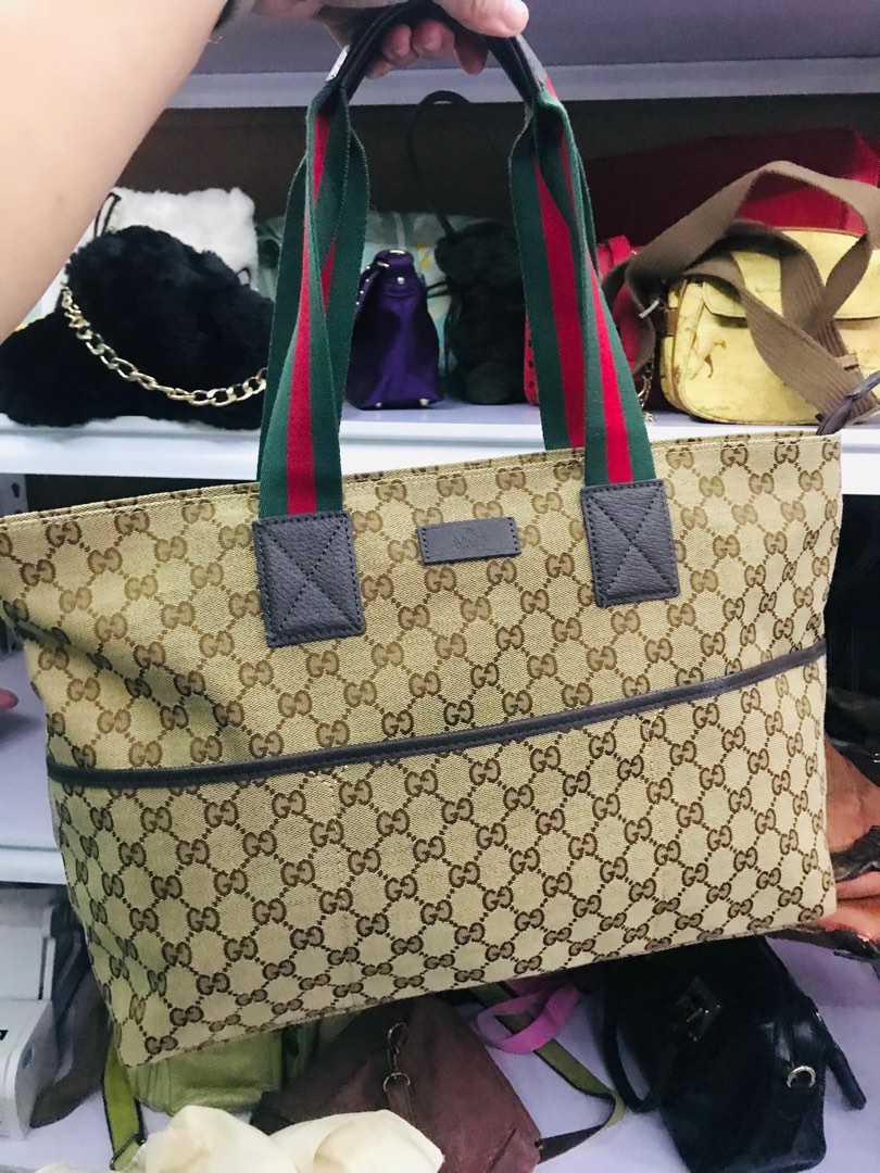 Gucci Canvass Tote Bag, Luxury, Bags & Wallets on Carousell
