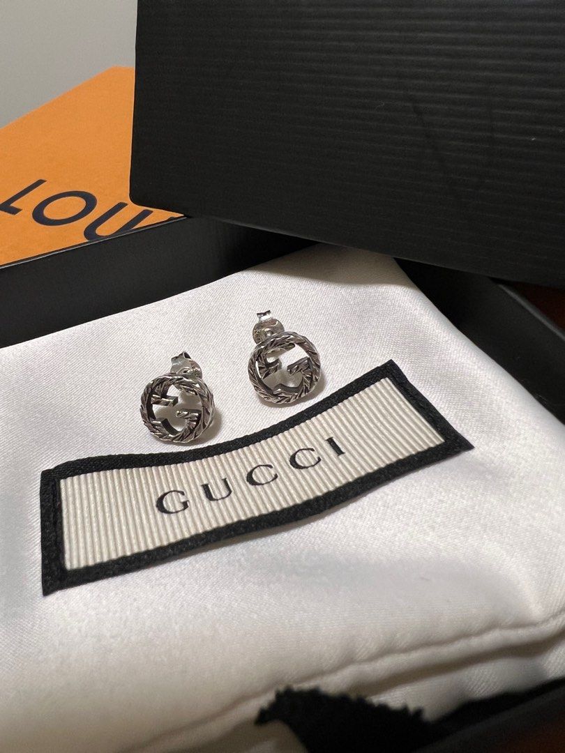 Gucci Interlocking Earrings, Luxury, Accessories on Carousell