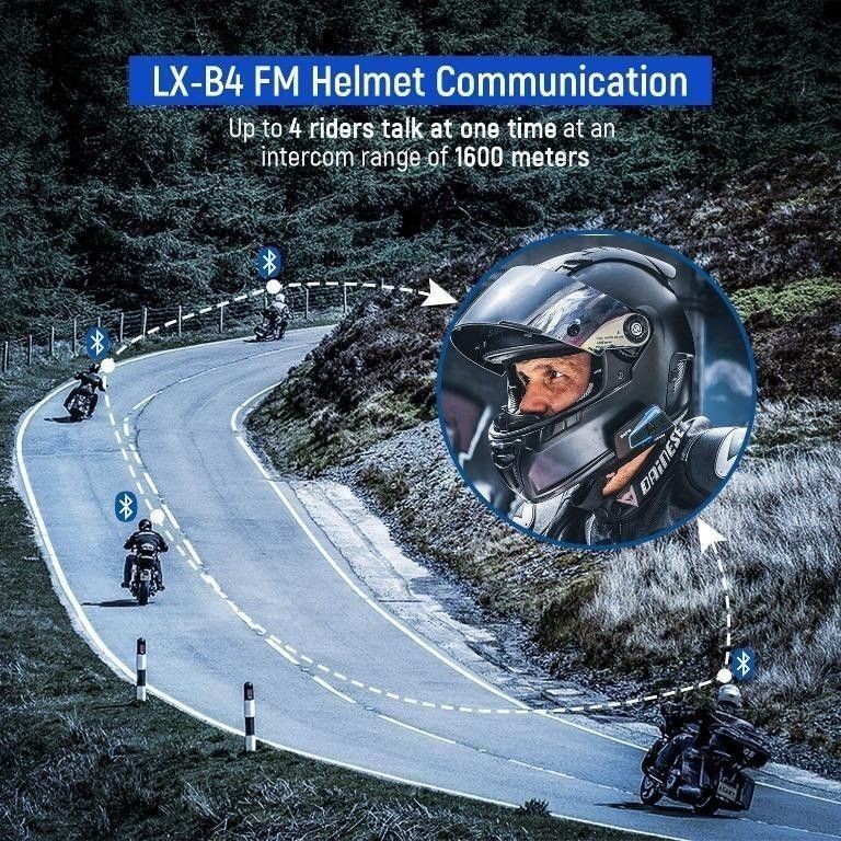 Lexin 2pcs b4fm motorcycle bluetooth intercom outlet