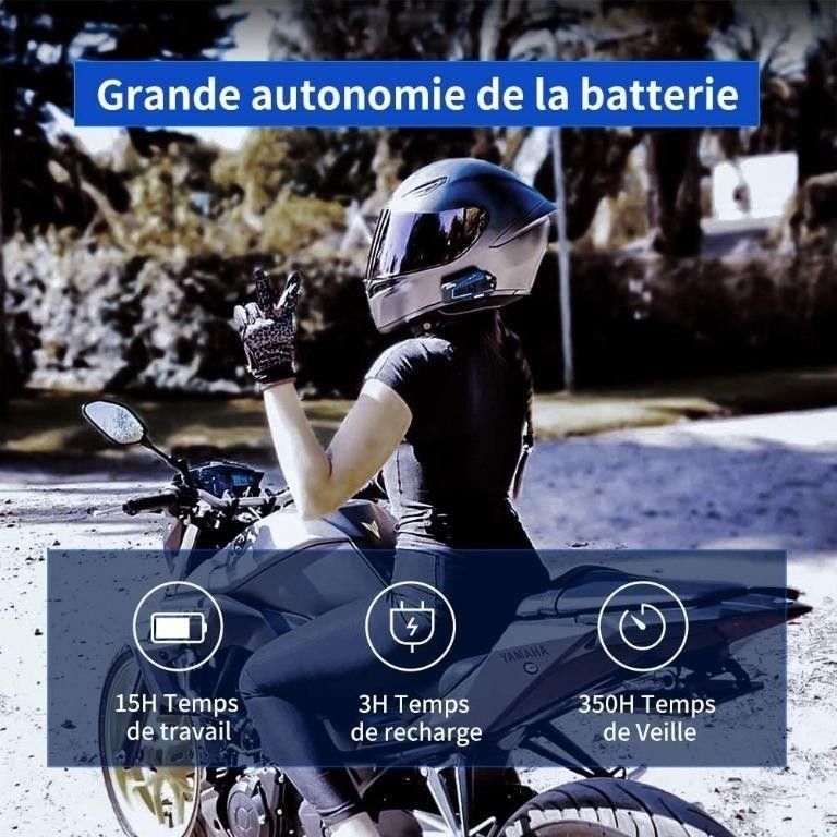 LX-B4FM 4 Way BT Interphone Bluetooth Motorcycle Helmet Intercom, Universal  Wireless Headset, Motorbike Communication System