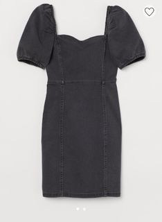 H&m black denim dress brand new