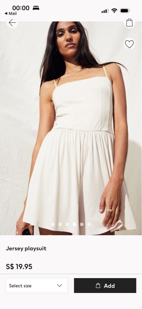 h m jersey jumpsuit white Women s Fashion Dresses Sets