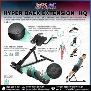 Hyper Back Extension Back & Ab Trainer incl. Dip Bar for home use, ergonomically height adjustable, Locking & Easy Folding System, foldable Hyperextension - Home Trainer