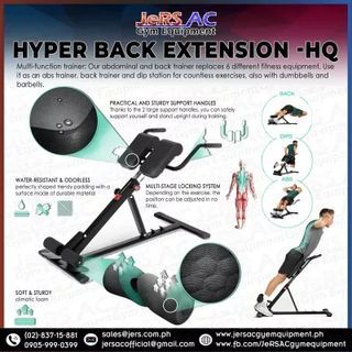Hyper Back Extension Back & Ab Trainer incl. Dip Bar for home use, ergonomically height adjustable, Locking & Easy Folding System, foldable Hyperextension - Home Trainer