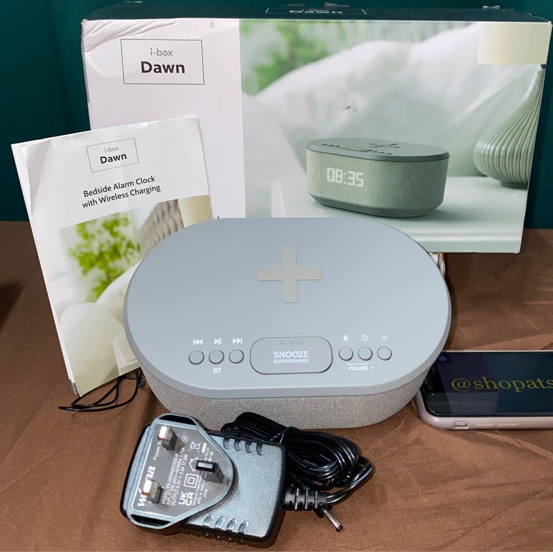 IBOX DAWN BEDSIDE ALARM CLOCK, SPEAKER AND WIRELESS CHARGING, Audio