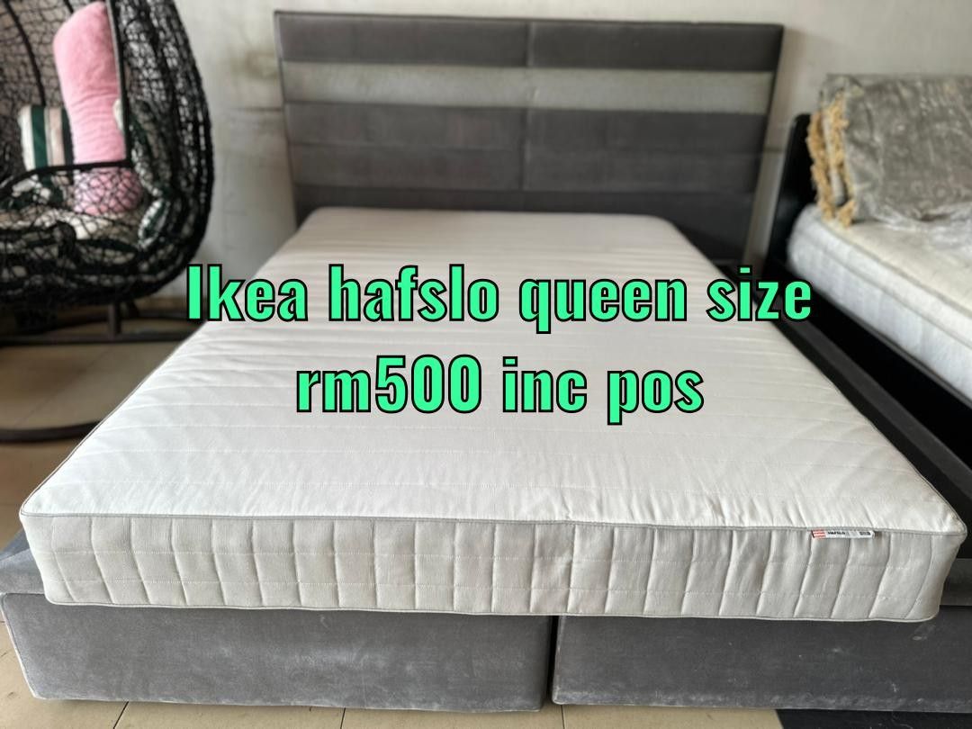 Ikea hafslo queen saiz, Furniture & Home Living, Furniture, Bed Frames