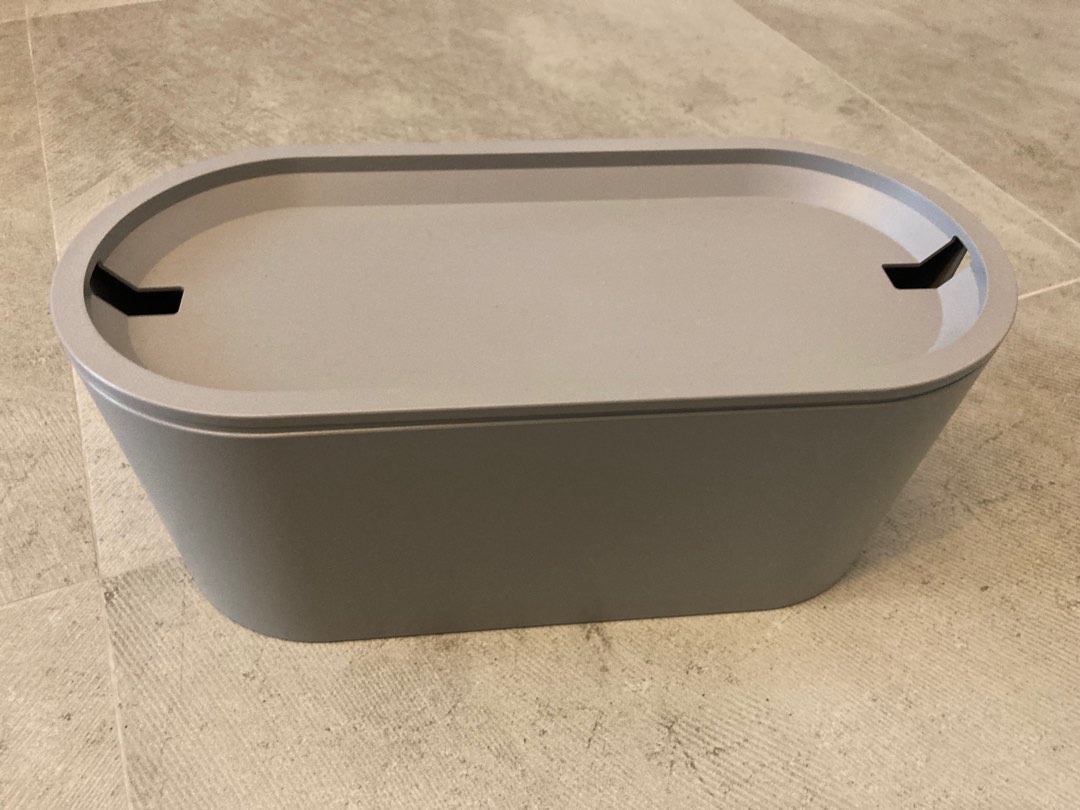 IKEA ROMMA cable management box with lid (Grey), 傢俬＆家居, 其他, 家居改善及收納用品