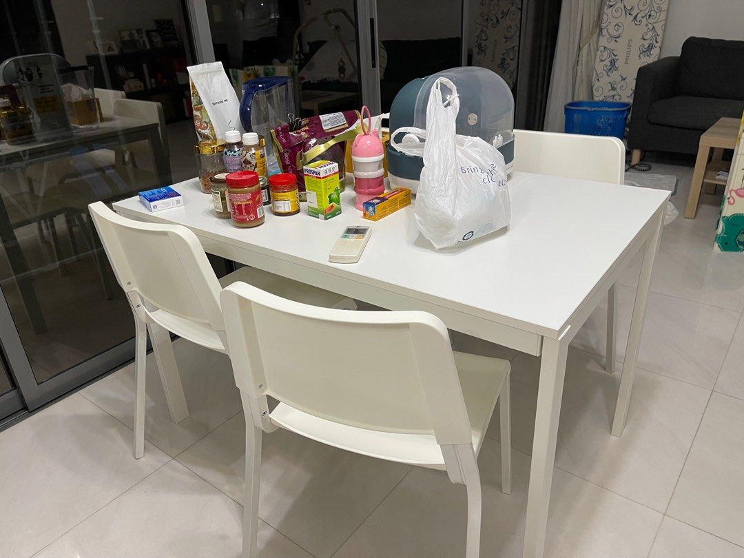 IKEA Vangsta Extendable Dining Table, Furniture & Home
