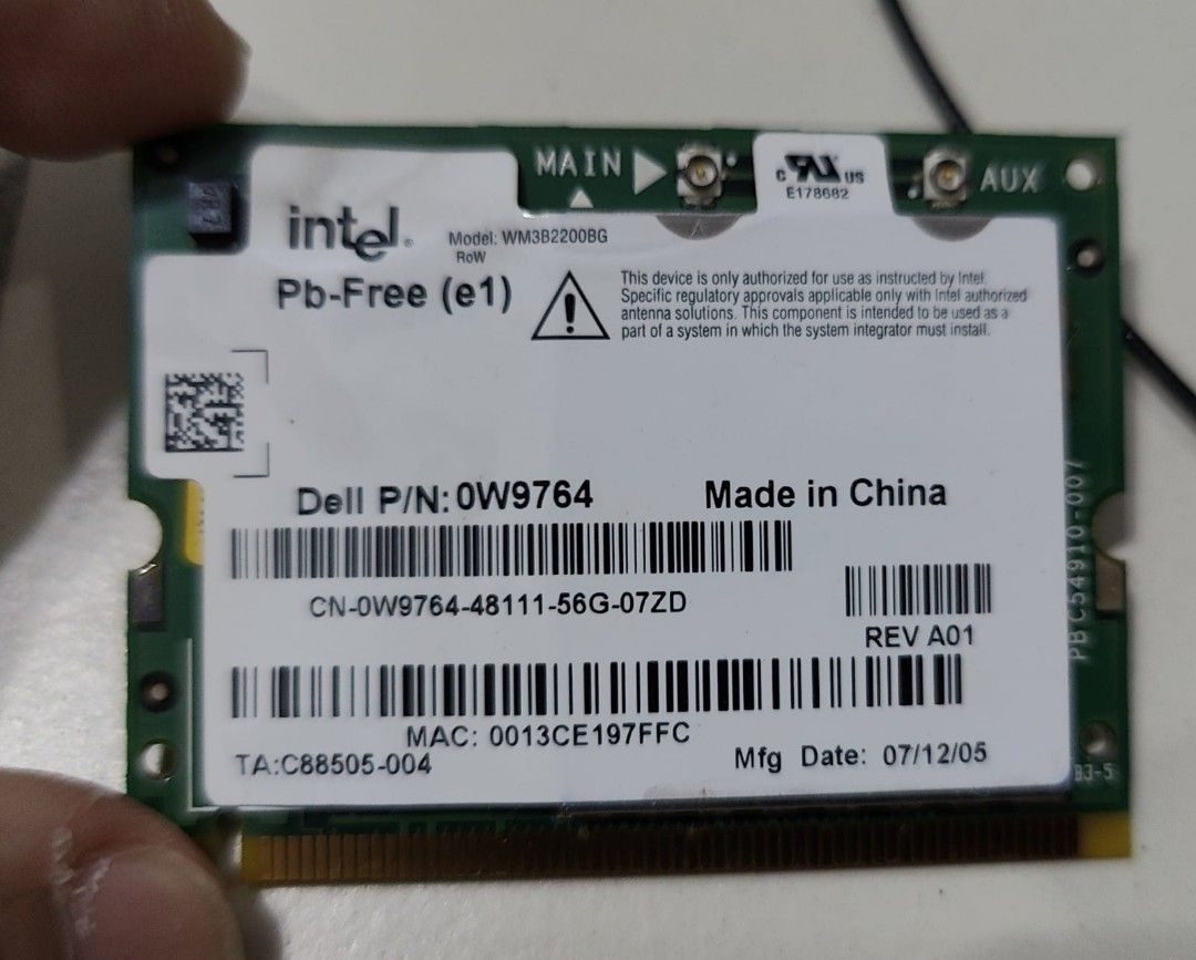 Intel Internal Wireless LAN Card 2200BG WM3B2200BG