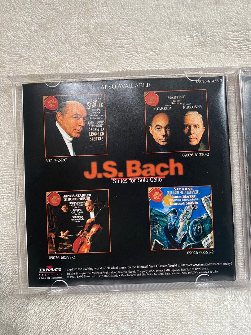 Janos Starker j.s.bach Suites for solo cello, 興趣及遊戲, 音樂、樂器 & 配件, 音樂與媒體 ...