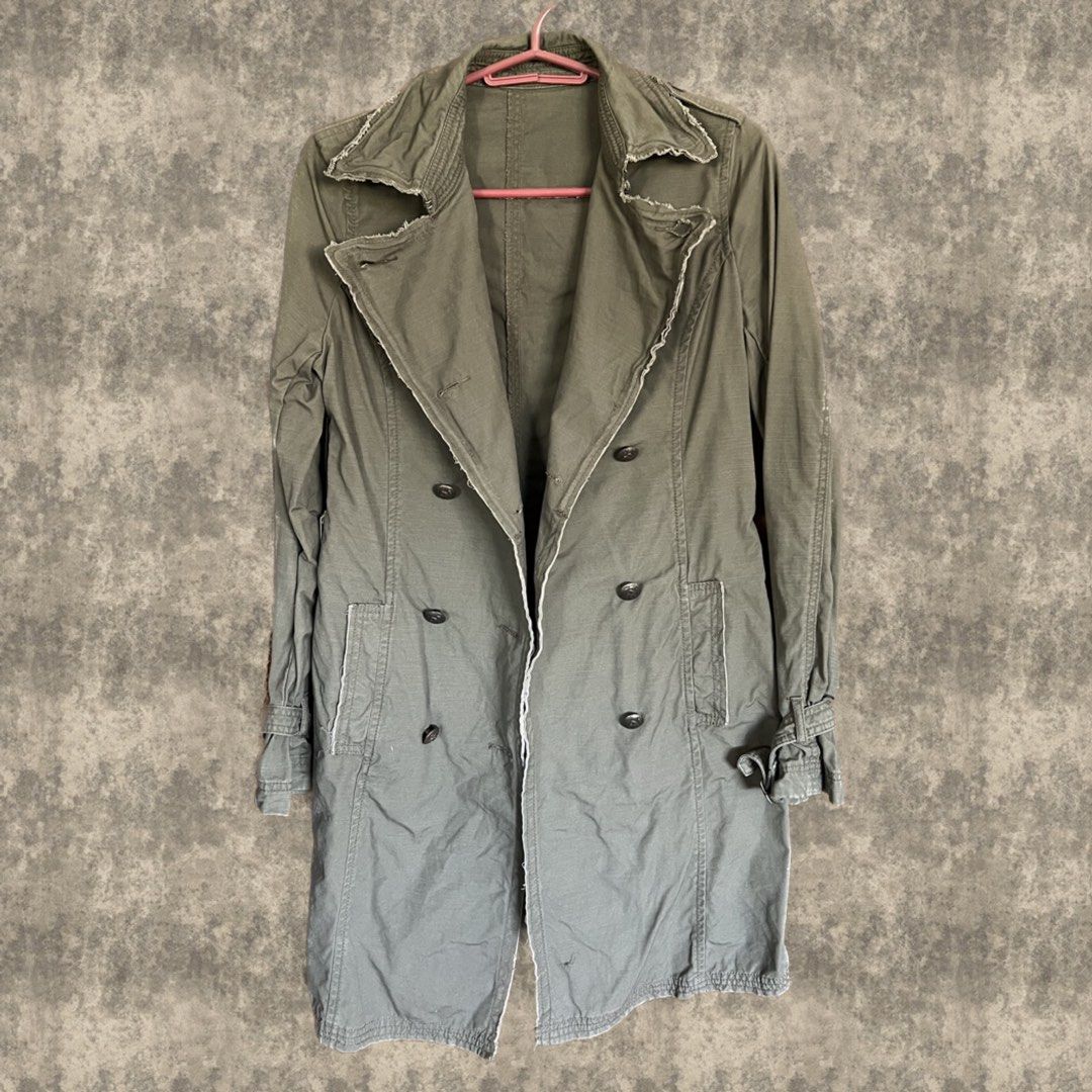 JAPAN ARMY GREEN TRENCH COAT, Women's Fashion, Coats, Jackets and
