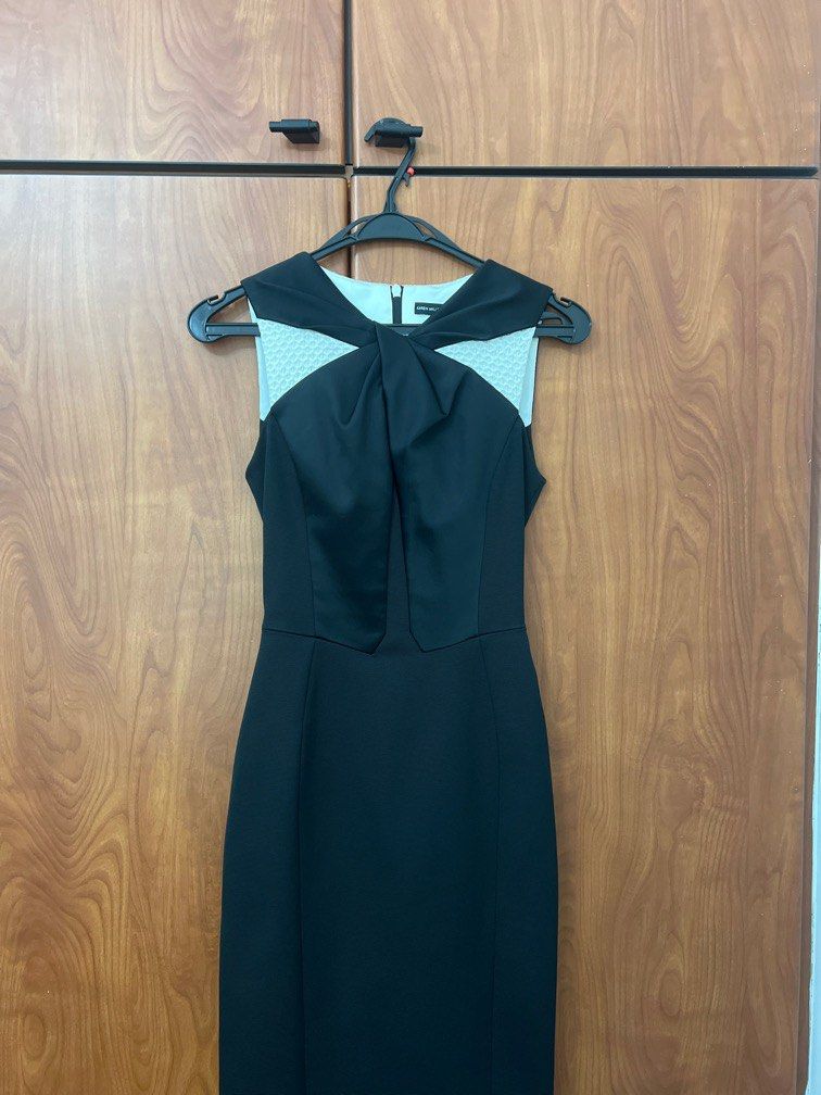 Karen Millen Atelier Black and white full length gown Women's