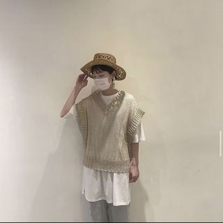 全新正品KBF 帶狀紗背心加寬版T 恤組合