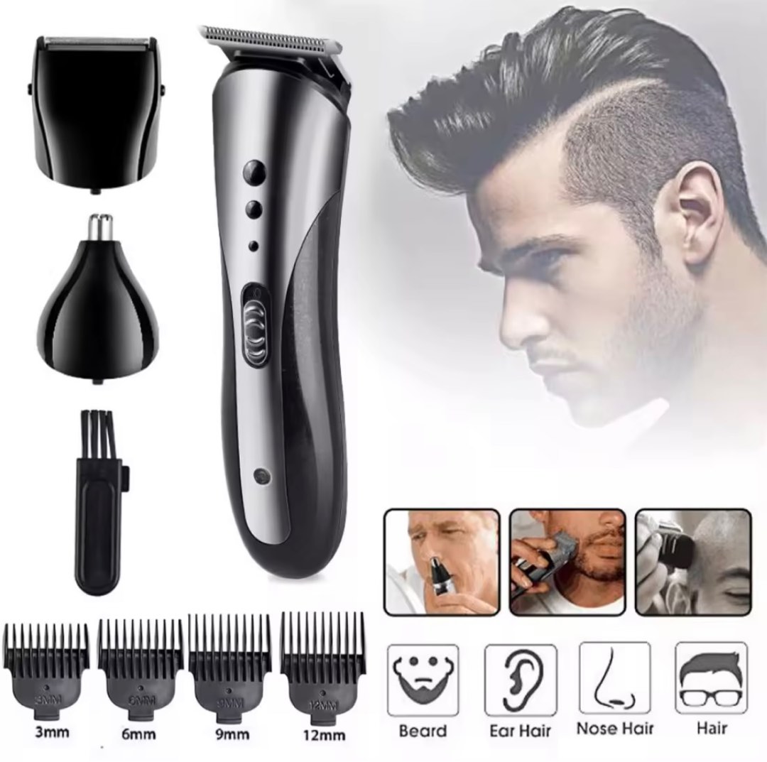 KEMEI KM-1407 - 3 in 1 Electric Rechargeable Hair Clipper Trimmer Set ...