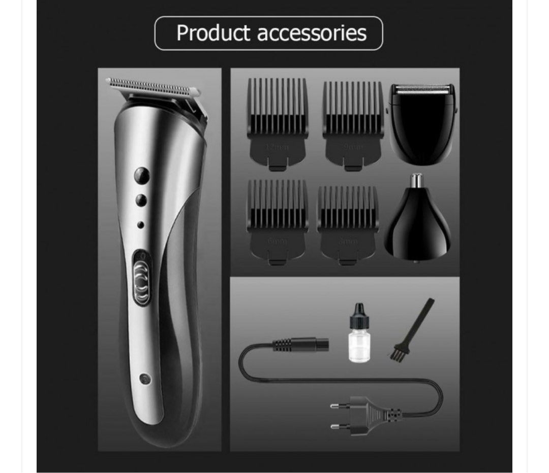 KEMEI KM-1407 - 3 in 1 Electric Rechargeable Hair Clipper Trimmer Set ...