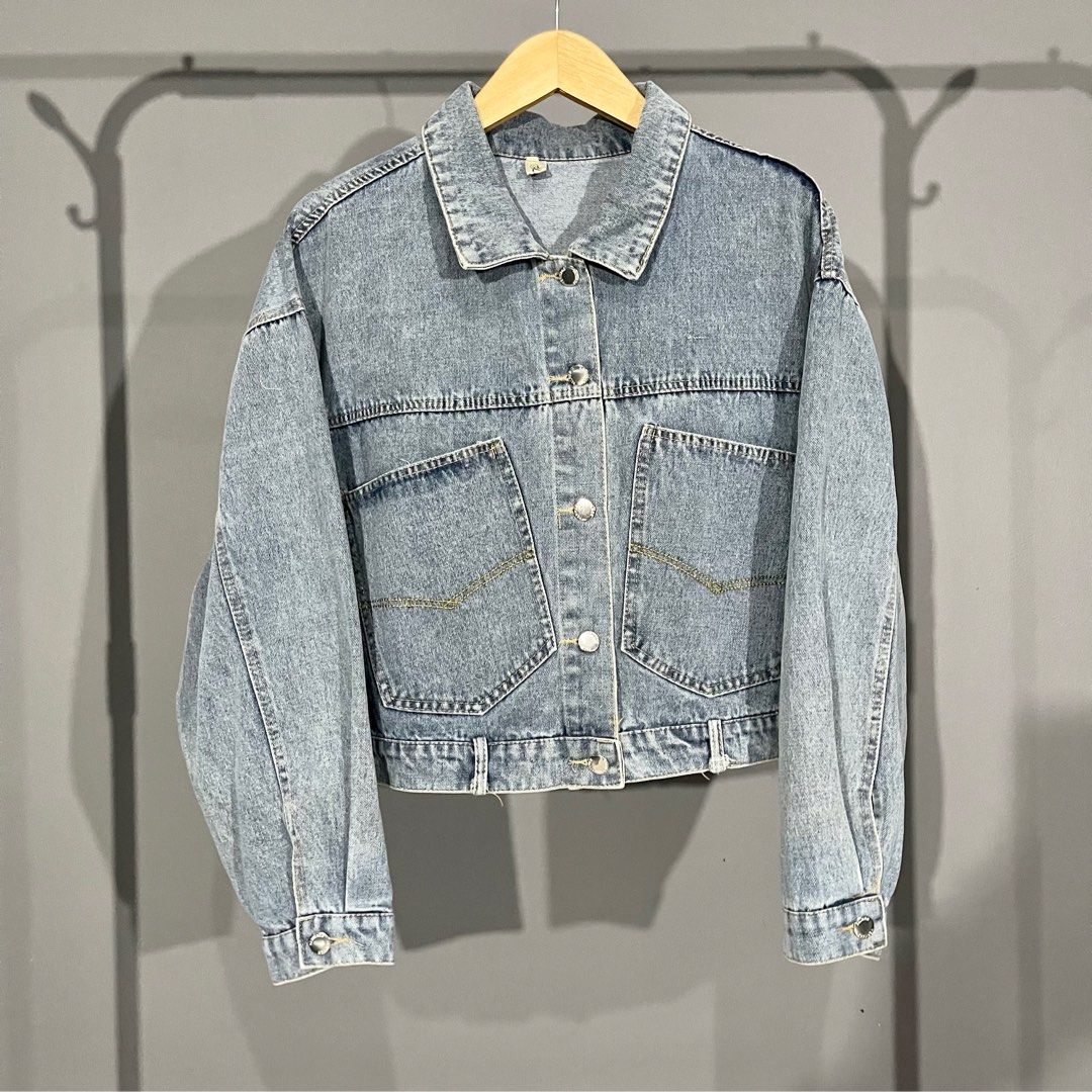 Korean Crop Denim Jacket Oversize Jaket Jeans oversize denim jaket