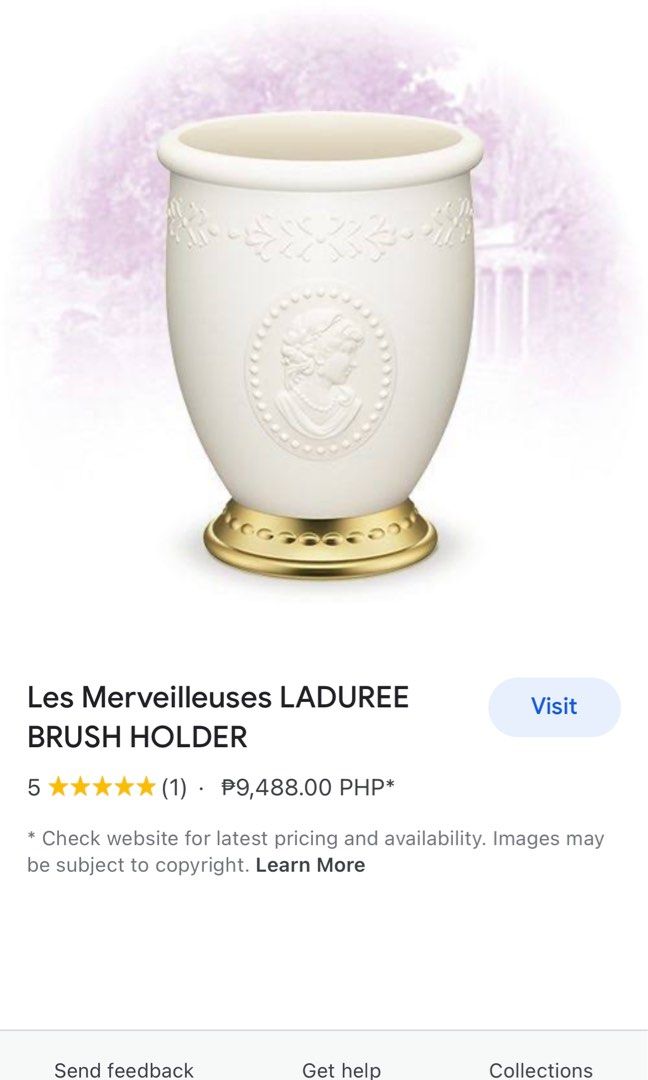 Les Merveilleuses LADUREE Brush Holder (Category: Makeup) located in Davao. Submitted by casaofelia (Listing ID 1214900706, Image 3). Description: Like new.