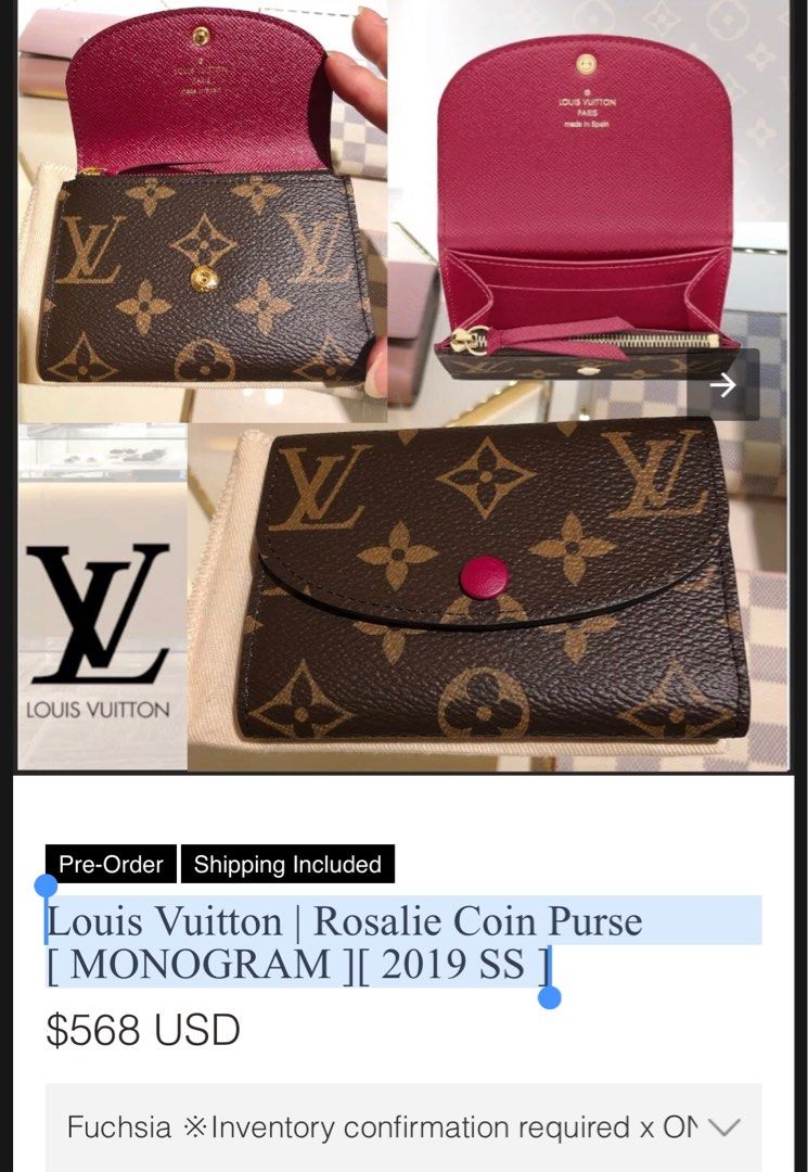 Louis Vuitton | Rosalie Coin Purse [ Monogram ][ 2019 Ss ], Luxury, Bags &  Wallets On Carousell