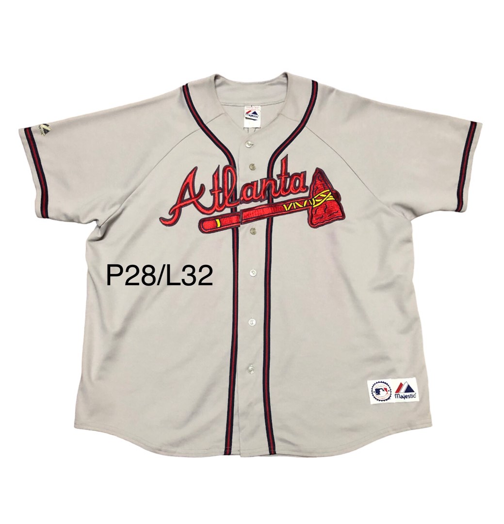 Majestic Cooperstown Collection MLB Atlanta Braves Jersey Men Size L