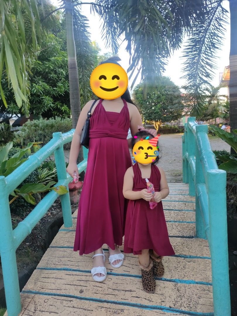 Infinity dress for kids maroon shop