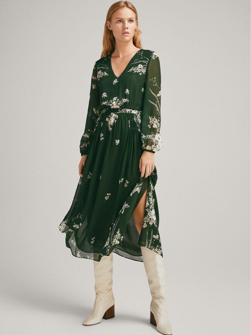 Massimo dutti floral print dress clearance