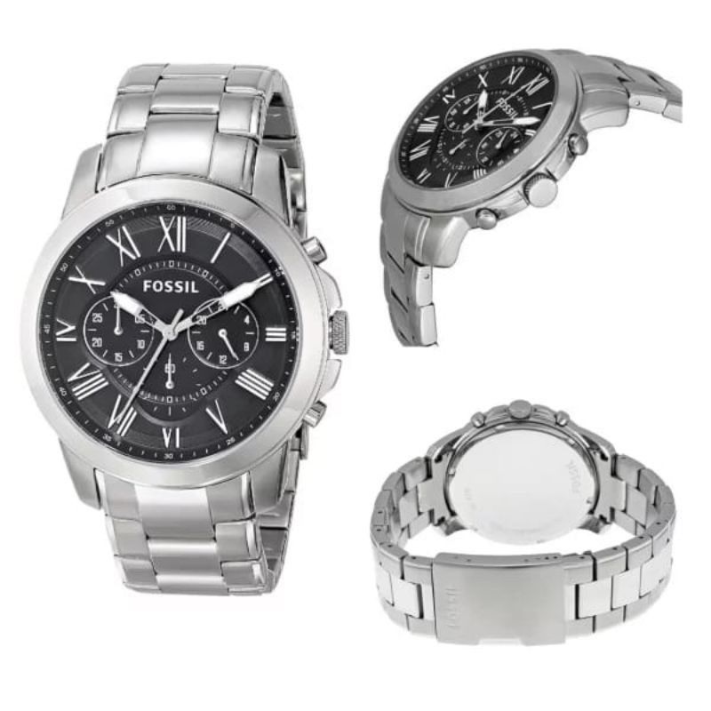 Md FOSSIL Men Watch FS4736 Silver Black ORIGINAL