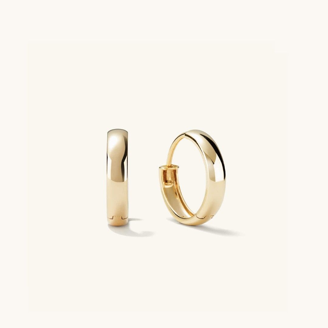 Mejuri Bold Small Hoops 14k Yellow Gold Women s Fashion Jewelry Organisers Earrings on Carousell