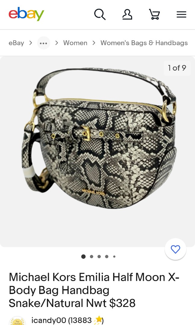 Michael Kors Emilia Half Moon Body Bag, Luxury, Bags & Wallets on Carousell