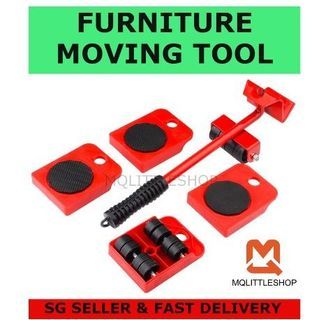 Furniture Lifter Mover Tool Set and 4 pcs 4.13x3.15 Furniture Slides Kit,  Furniture Move Roller Tools, 360 Degree Rotatable Pads, Suitable for