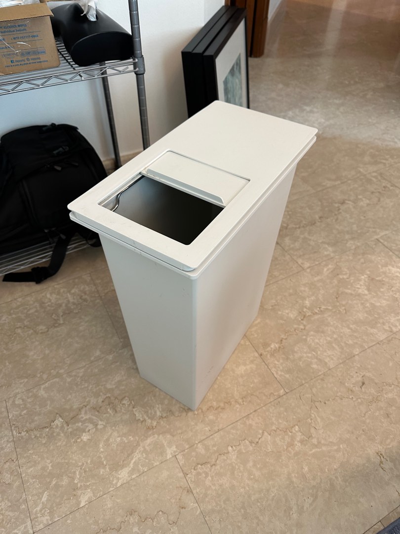 Muji waste bin with sliding top, Furniture & Home Living, Cleaning