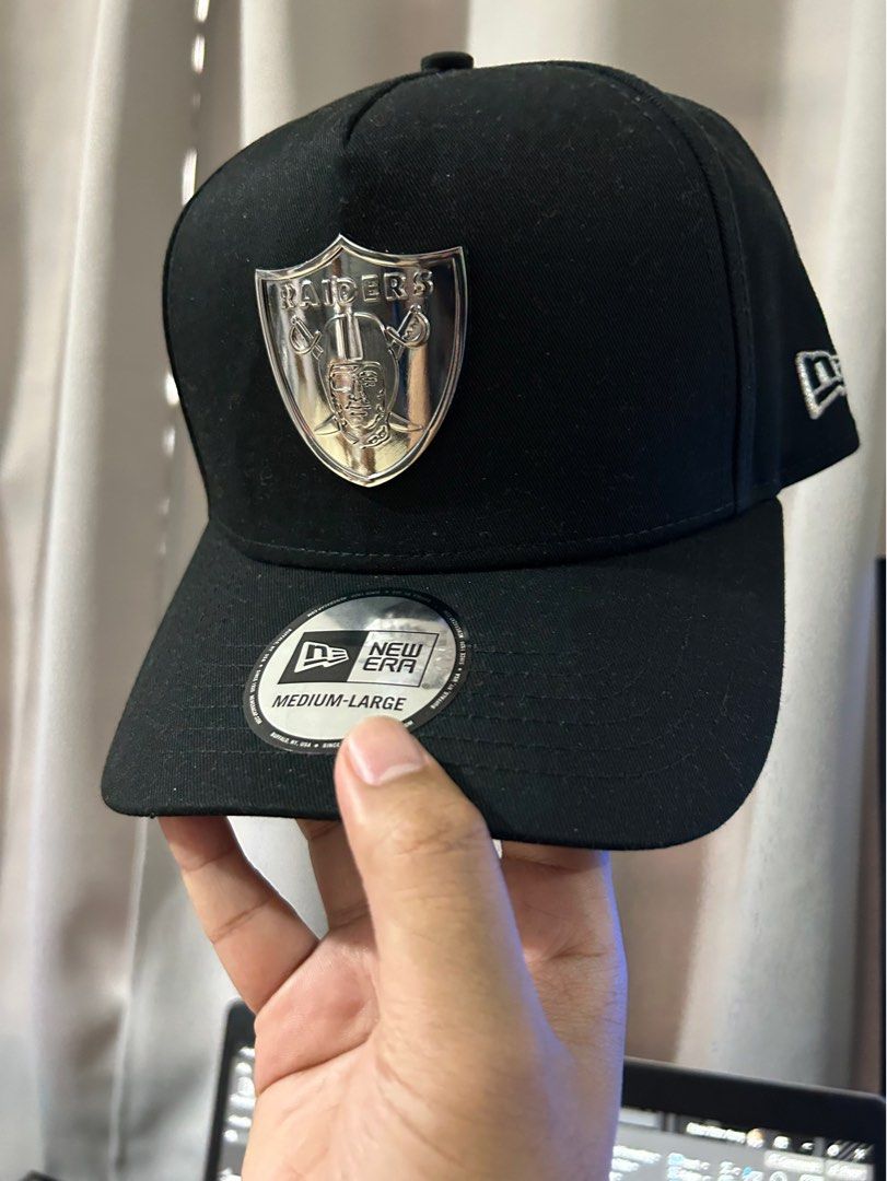 Raiders metal logo sales hat
